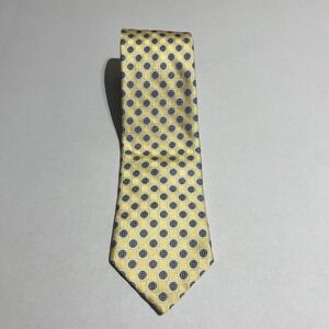 TOMMY HILFIGER MENS TIE YELLOW WITH BLUE‎ CIRCLES 3.50 X 59 C-9